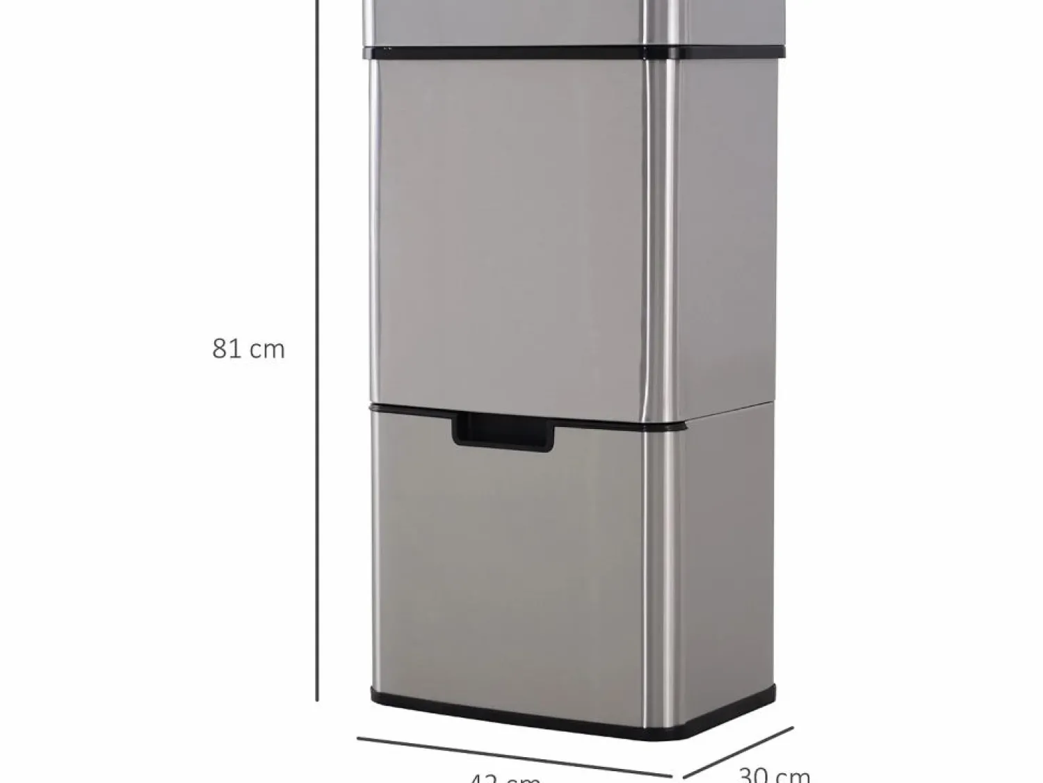 Homcom Cubo de basura 42x30x81cm Gris