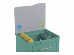 Outlet Don Hierro Cubo de basura para la cocina - Cubo de reciclaje - 3 compartimentos de 20L - CUBEK Azul turquesa