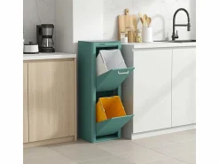 Best Cubo de basura para la cocina - Cubo de reciclaje - 2 compartimentos de 20L - CUBEK Cubo De Basura Para Cocina