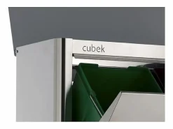 Don Hierro Cubo de basura para la cocina - Cubo de reciclaje - 4 compartimentos de 20L - acero Inoxidable - CUBEK