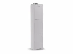 New Don Hierro Cubo de basura para la cocina - Cubo de reciclaje - 3 compartimentos de 20L - CUBEK Gris