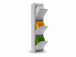 New Don Hierro Cubo de basura para la cocina - Cubo de reciclaje - 3 compartimentos de 20L - CUBEK Gris
