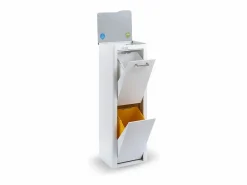 Don Hierro Cubo de basura para la cocina - Cubo de reciclaje - 2 compartimentos de 20L - CUBEK Blanco