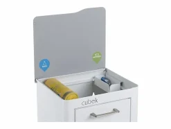 Don Hierro Cubo de basura para la cocina - Cubo de reciclaje - 2 compartimentos de 20L - CUBEK Blanco