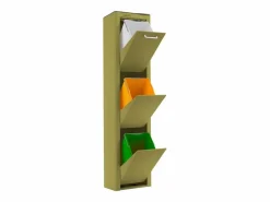 Clearance Don Hierro Cubo de basura para la cocina - Cubo de reciclaje - 3 compartimentos de 20L - CUBEK Caqui