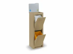 Discount Don Hierro Cubo de basura para la cocina - Cubo de reciclaje - 2 compartimentos de 20L - CUBEK Beige