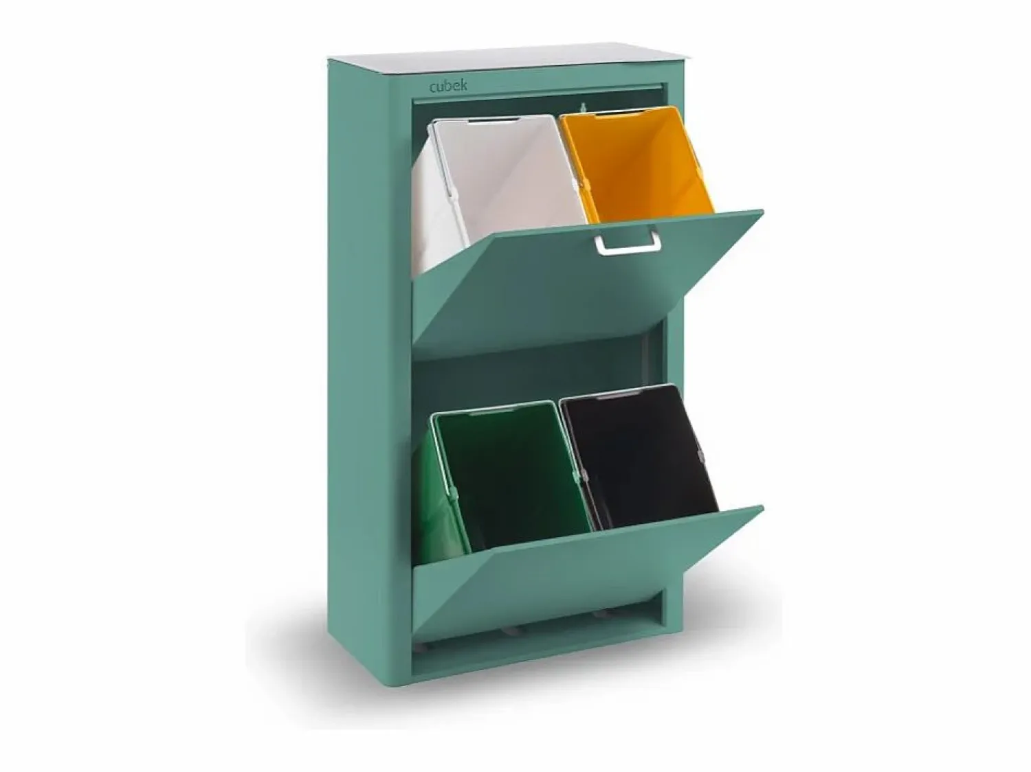 Don Hierro Cubo de basura para la cocina - Cubo de reciclaje - 4 compartimentos de 20L - CUBEK