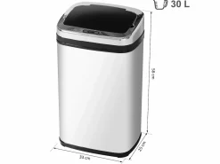 Homcom Cubo de basura plata 33x25x58 cm