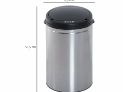 Sale Homcom Cubo de basura plateado 30.5x30.5x51.5 cm Multicolor