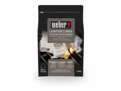 WEBER Cubos de encendido x22 - Encendedor ecológico para barbacoa de carbón, encendido rápido incluso en tiempo húmedo