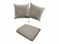 Online Douceur d'intérieur Cubre Cama Acolchado y 2 Fundas de Almohada Romane Gris