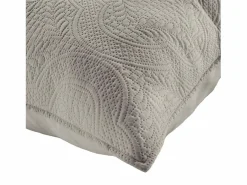 Online Douceur d'intérieur Cubre Cama Acolchado y 2 Fundas de Almohada Romane Gris