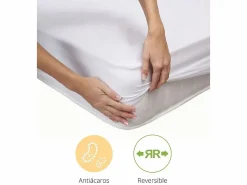Hot Cambia tus muebles Cubrecolchón acolchado de 150x190-200x26 cm absorbente y transpirable en blanco Zafir