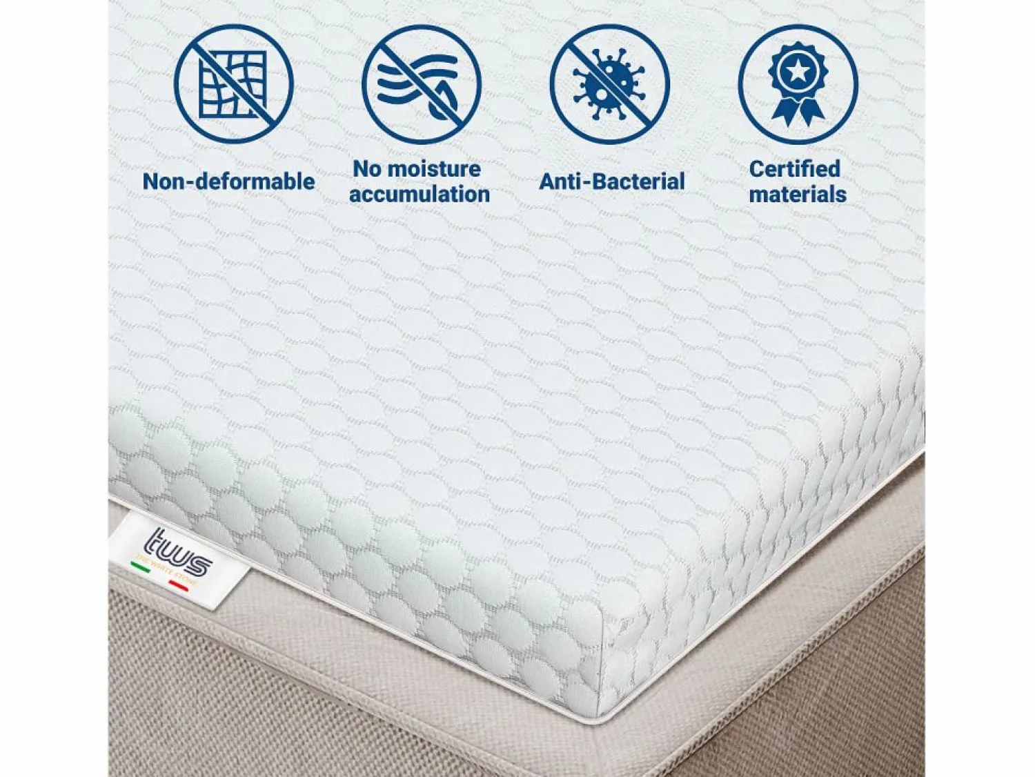 Discount Cubrecolchón Doble de espuma viscoelástica| protectores de colchón 6 cm | Cubrecolchón desenfundable | Antibacteriano y antihongos | 160 x 185 Sobrecolchón