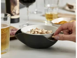 Joseph Joseph Cuenco Double-Dish, cuenco dividido práctico para servir y organizar alimentos de forma elegante y funcional Gris