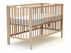 AT4 Cuna bebé plegable FOLDO madera - Haya Barnizada - 60 x 120 - 124 x 64 x 82 cm