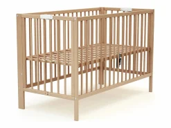 AT4 Cuna bebé plegable FOLDO madera - Haya Barnizada - 60 x 120 - 124 x 64 x 82 cm