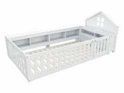Outlet Cuna bebé 90x200 cm - con almacenamiento - con puerta - con somier de láminas - (colchón no incluido) Mueble De Bebé