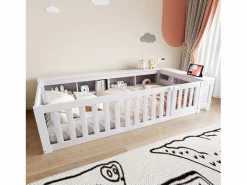Outlet Cuna bebé 90x200 cm - con almacenamiento - con puerta - con somier de láminas - (colchón no incluido) Mueble De Bebé