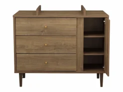 Sauthon Cuna evolutiva Mokka, Cama evolutiva 140x70 y cómoda - Chêne Mokka