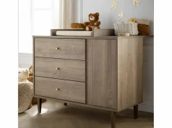 Sauthon Cuna evolutiva Mokka, Cama evolutiva 140x70 y cómoda - Chêne Mokka