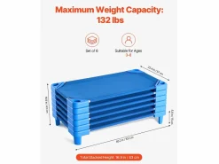 Cuna para Bebé SucceBuy Apilable, 107 x 58 cm, , Lote de 6, para Guarderías, Escuelas Infantiles y Aulas