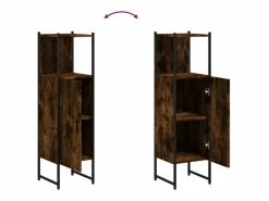 Hot Cynmar Armario de baño madera ingeniería roble ahumado 33x33x120,5 cm Columna De Baño