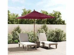 Garden Furniture Daranor Sombrilla de jardín poste de madera rojo burdeos 198x198x231 cm