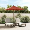 New Garden Furniture Daranor Sombrilla de jardín con poste de madera terracota 198x198x231cm