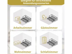 Merax Daybed - 90 x 200 cm + 90 x 190 cm - con cama nido - reposabrazos con USB + almacenaje - madera + algodón + metal -