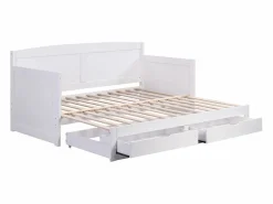 Vente-unique Daybed de 90x190 o 180x190 cm con cajones en pino y MDF - DINIVA