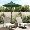 Hot Delinra Sombrilla de jardín con poste de madera verde 196x231 cm Sombrilla