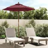 Online Delinra Sombrilla de jardín con poste de madera rojo burdeos 196x231 cm Sombrilla