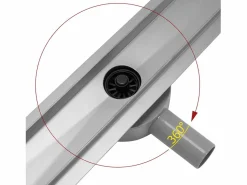 Online Rea Desagüe lineal de acero inoxidable Pure Neo Pro 900 Brush Steel Plateado