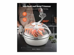 Outlet Deshojadora Manual SucceBuy 49 cm Cortabrotes Cuchilla de Acero Inoxidable, Cuenco de Corte Hidropónico Húmedo y Seco, Corte Rotativo Trenzado Materiales Y Utensilios De Cocina