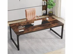 Sale Desk informático, Escritorio para portátil, Mesa de estudio, Escritorio de estudio para teletrabajo, 180 x 90 x 77 cm, Marrón rústico Mesa De Ordenador