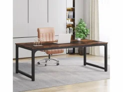 Sale Desk informático, Escritorio para portátil, Mesa de estudio, Escritorio de estudio para teletrabajo, 180 x 90 x 77 cm, Marrón rústico Mesa De Ordenador