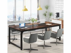 Sale Desk informático, Escritorio para portátil, Mesa de estudio, Escritorio de estudio para teletrabajo, 180 x 90 x 77 cm, Marrón rústico Mesa De Ordenador