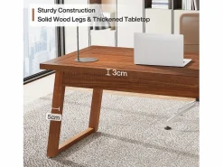Hot Tribesigns Despacho en casa: escritorio de ordenador de 140 cm con cajón Marru00f3n