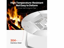 New Difusor de Calor SucceBuy para Brasero, 68.5x25.4 cm Protección Redonda para Fogata de Acero Inoxidable 304, Tapa de Quemador Desmontable Materiales Y Utensilios De Cocina