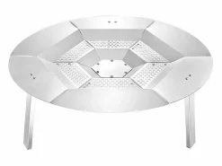 New Difusor de Calor SucceBuy para Brasero, 68.5x25.4 cm Protección Redonda para Fogata de Acero Inoxidable 304, Tapa de Quemador Desmontable Materiales Y Utensilios De Cocina