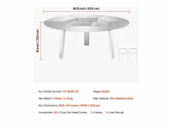 New Difusor de Calor SucceBuy para Brasero, 63.5x25.4 cm Protección Térmica Redonda para Fuego de Madera, Difusor de Calor de Acero Inoxidable 304 Materiales Y Utensilios De Cocina