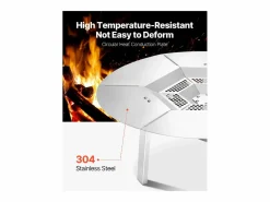New Difusor de Calor SucceBuy para Brasero, 63.5x25.4 cm Protección Térmica Redonda para Fuego de Madera, Difusor de Calor de Acero Inoxidable 304 Materiales Y Utensilios De Cocina