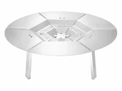 New Difusor de Calor SucceBuy para Brasero, 63.5x25.4 cm Protección Térmica Redonda para Fuego de Madera, Difusor de Calor de Acero Inoxidable 304 Materiales Y Utensilios De Cocina