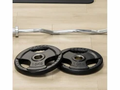 Discount discos de levantamiento de pesas de 10 kg, Tri-Grip, goma, acero, (32 x 32 x 4 cm) Aparato De Musculación