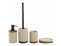Douceur d'intérieur Dispensador de Jabón "Niagara" 17cm Natural de Acacia Moderno y Práctico