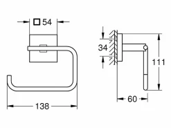 New GROHE Dispensador de papel Start Cube cromado Negro