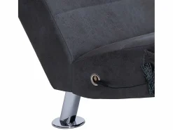vidaxl Diván de masaje con almohada de piel de ante artificial