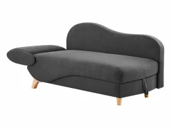 Vente-unique Diván (ángulo derecho) convertible de tela antracita con cojín gris PENELOPE