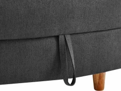 Vente-unique Diván (ángulo derecho) convertible de tela antracita con cojín gris PENELOPE